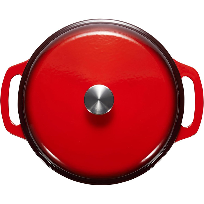 Чавунна форма для запікання Kitchen-Profi Basics круглої емальованої форми (червона, 4,1 л)
