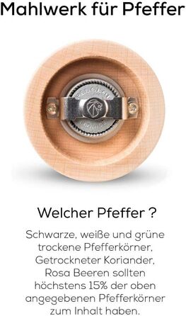 Ручний млин для перцю Peugeot Madras, регулювання помелу u'Select, висота 21 см, оливкова деревина, 36164 Млин для перцю 21 см Оливкове дерево