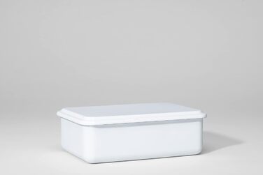 Контейнер для зберігання з кришкою, 23x15x7см, емаль, дизайн SERVE STORE, ШАВЛІЯ ЗЕЛЕНА, вага 0,63 кг, LBH 23,4 x 15,7 x 7 см (білий), 0417-126