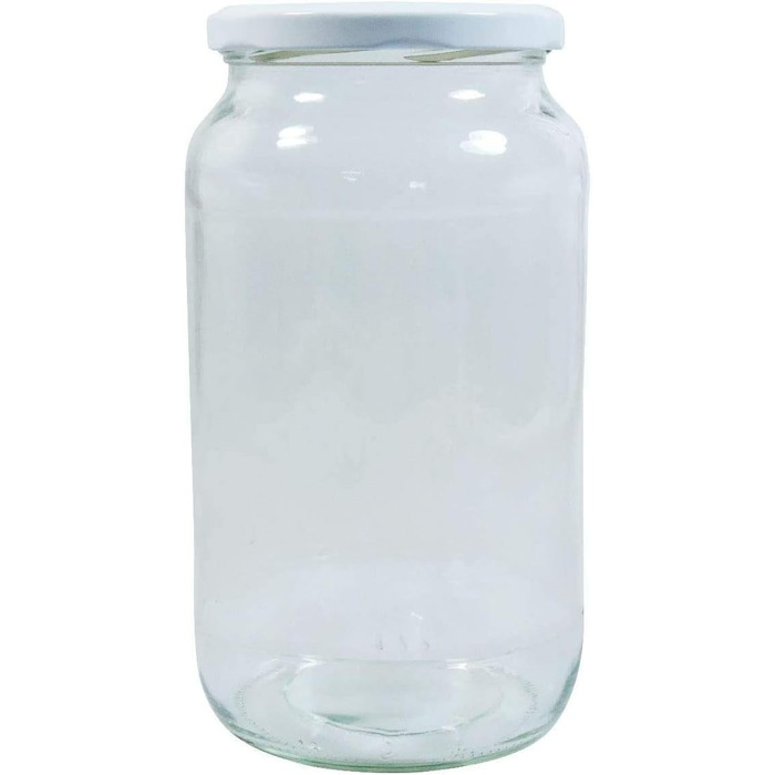 Банка 1 литр с завинчивающейся крышкой серебристая 6 шт mikken