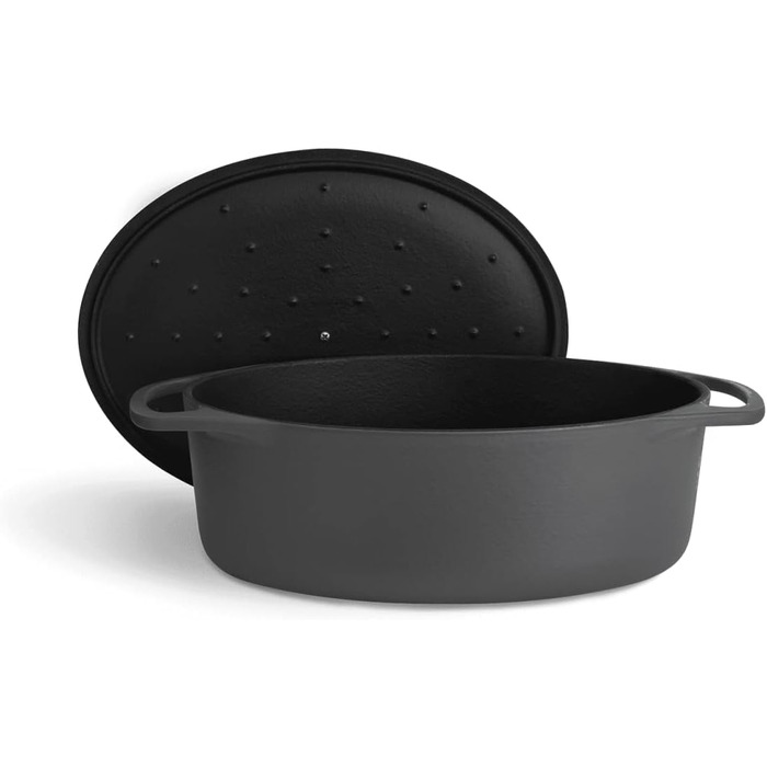 Кокотниця з кришкою 33 см овальна, сірий Springlane Kitchen