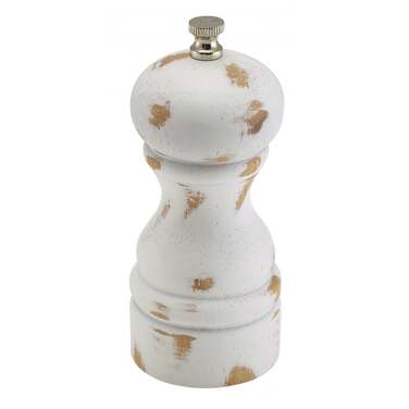 Мельница для соли и перца, 13 см,  белая деревянная, GenWare