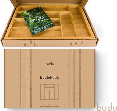 Органайзер для столових приборів розсувний 47 см, бамбук budu