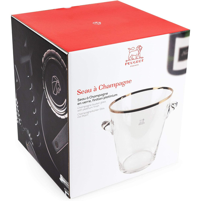 Охолоджувач пляшок Peugeot з пакетами з льодом, для пляшок шампанського та вина, висота 19 см, 220068 (скло)