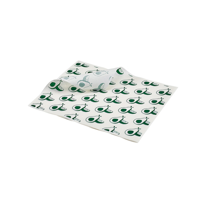 Жиронепроницаемая бумага 25х20 см, принт авокадо, 1 упаковка (1000 листов), GenWare