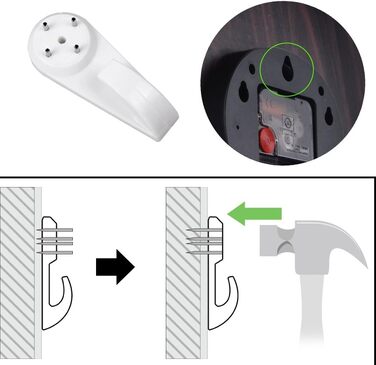 Настінний кухонний годинник YOAI, вінтажний, пошарпаний ШИК, античний, ностальгічний, сільський, кварцовий годинник з МДФ з безшумним механізмом, 12 дюймів/30 см Ø (Лондон 1887)