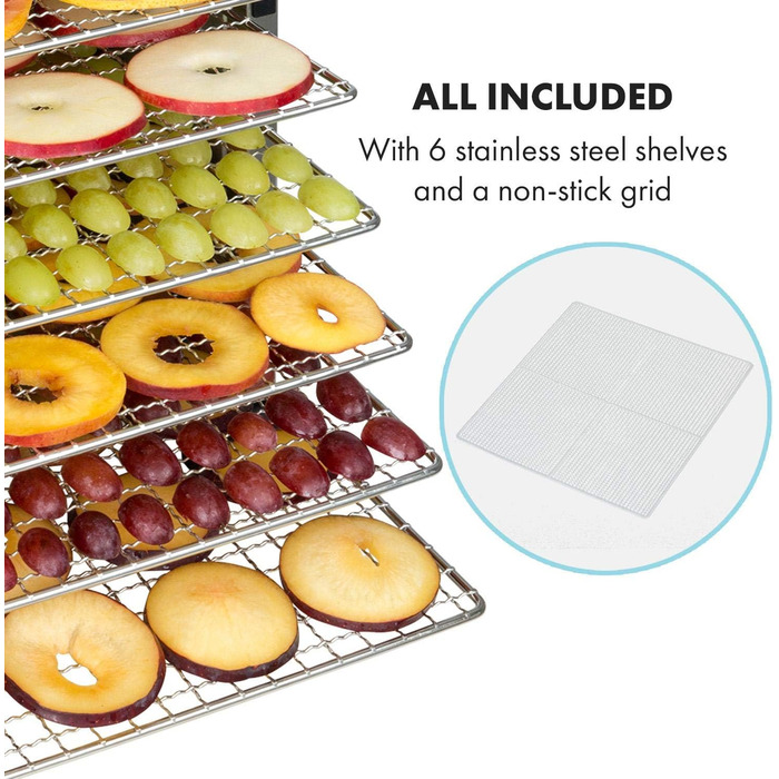 Дегідратор на 6 полиць, 650 Вт Flavour Dry Klarstein