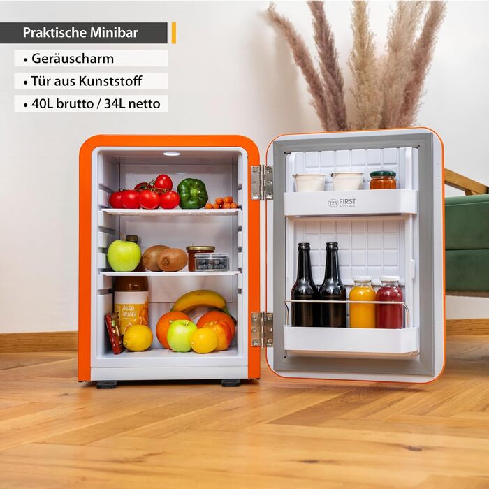 Мини-холодильник 40 л оранжевый TZS First Austria