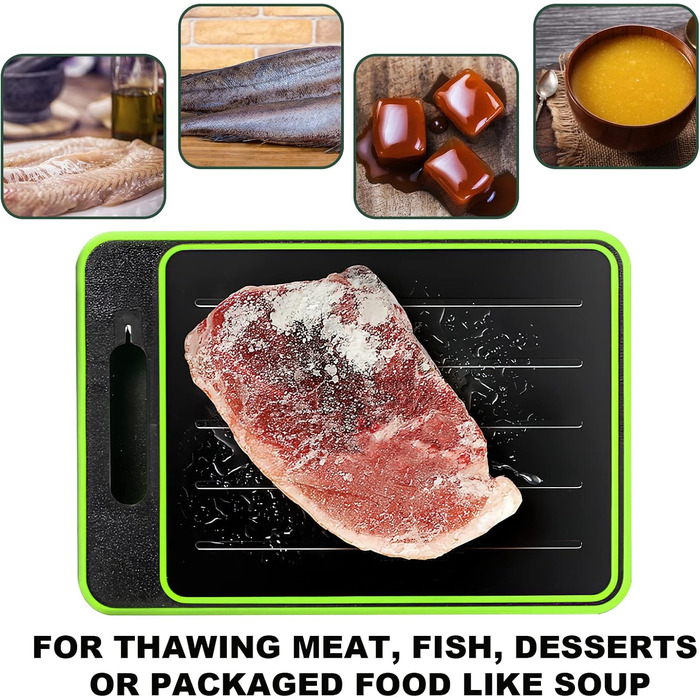 Разделочная доска с функцией размораживания Frost Away 36,5 х 25 см черный/зеленый HENGBIRD