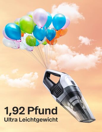 Портативний ручний пилосос, потужний 70 Вт білий Portutif