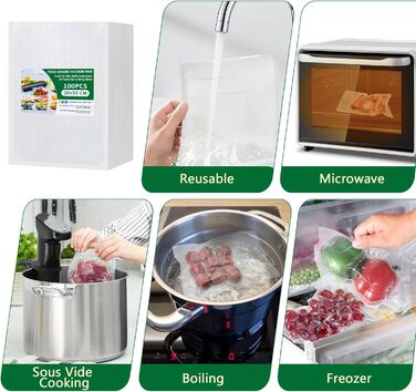 Вакуумні пакети 100 пакетів 20 x 30 см Vinabo