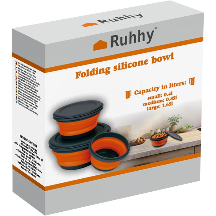 Складана кругла миска 3 шт Ruhhy