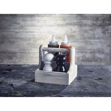 Тримач столових приладів білий, акація 15x15x 5,3 см, GenWare