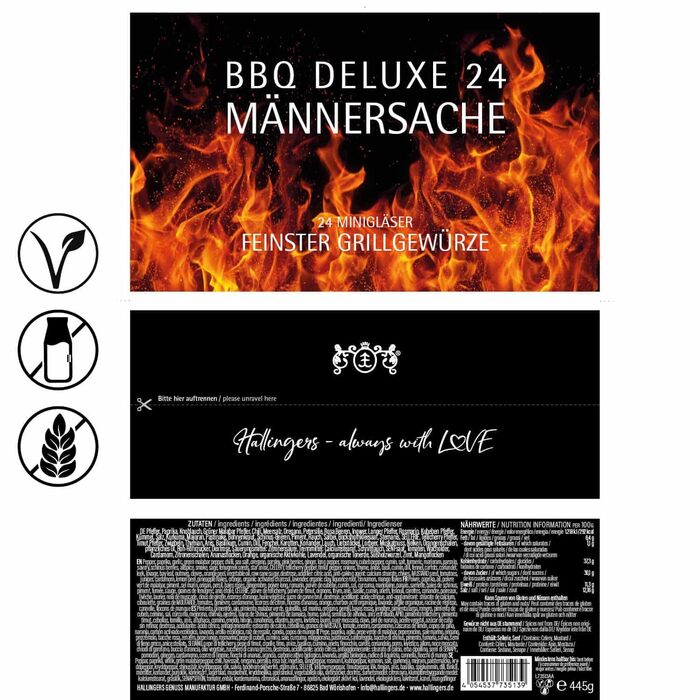 Класичний набір спецій Hallingers - Подарунковий набір спецій ручної роботи, 12 спецій з усього світу (Набір) - Літній подарунок та ідеальний подарунок для барбекю День народження, вітання, новоселення, річниця, вільний час Класичні спеції., 12 спецій (73