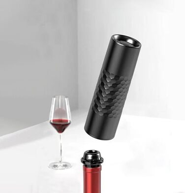 Автоматический винный насос WIWONEY с 1 перезаряжаемым вакуумным насосом и 4 винными пробками для вакуума и 1 зарядным кабелем типа C (черные силиконы)