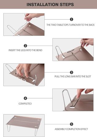 Складаний кемпінговий стіл з алюмінієвого сплаву, сірий Boundless Voyage