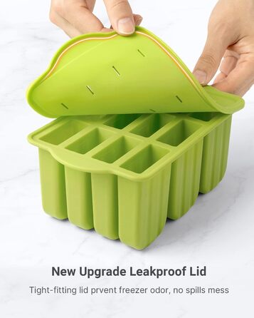 Силіконові форми для морозива 9 форм, зелений MEETRUE