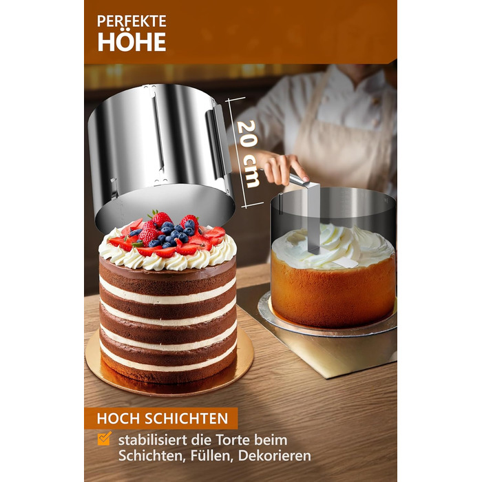 Форма для выпечки из нержавеющей стали, высота 20 см 4smile