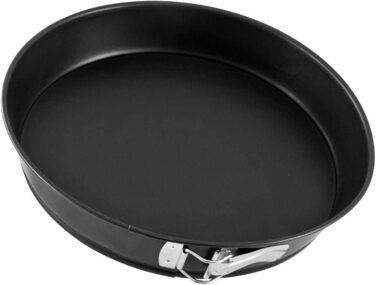 Конічна пружинна форма 32 см ЧОРНИЙ МЕТАЛІК, форма для випічки з плоским дном, форма для торта з високоякісним антипригарним покриттям, (колір чорний), кількість (пучок з пружинною формою Ø 30 см), 6530