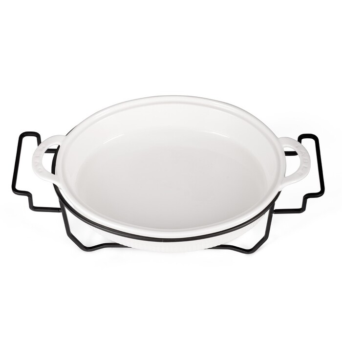 Марміт овальний Fissman 31x25,5x6,5 см / 2,1 л фарфор (14160)