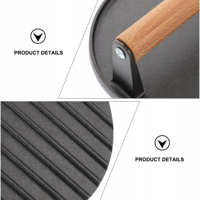 Пресс для мяса чугунный с деревянной ручкой 1 кг 17 см GRILLI