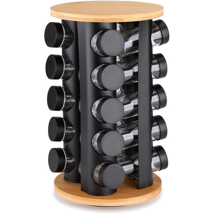 Обертова карусель на 20 баночок для спецій чорна EliteHoff