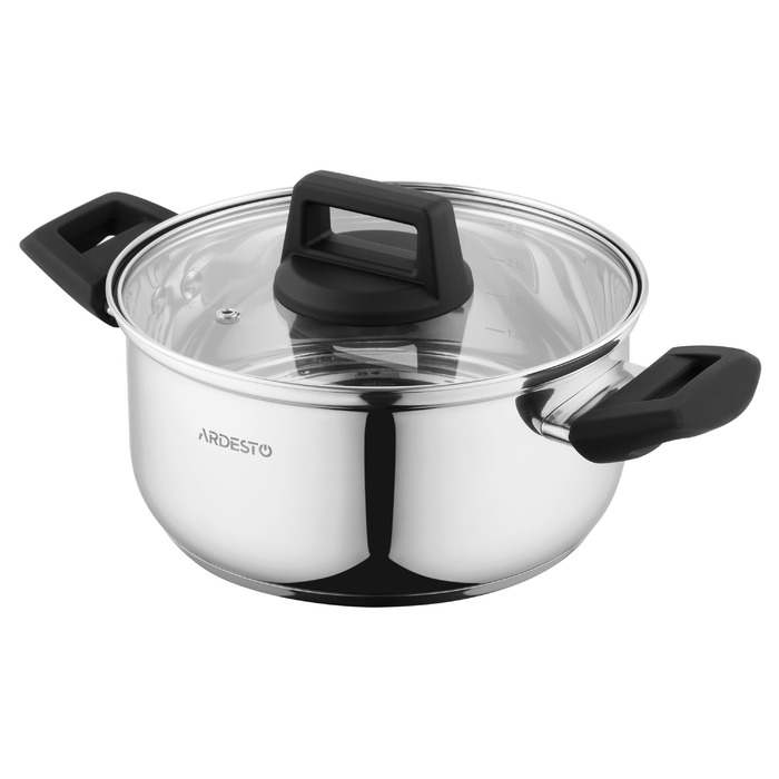 ARDESTO Gemini Pan, стеклянная крышка, 2,9 л, нержавеющая сталь