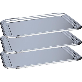 Тарілка для вечірок/сервірувальна тарілка/піднос для подачі/рибне блюдо/фруктове блюдо металеве 53 см x 32,5 см, 3 шт.