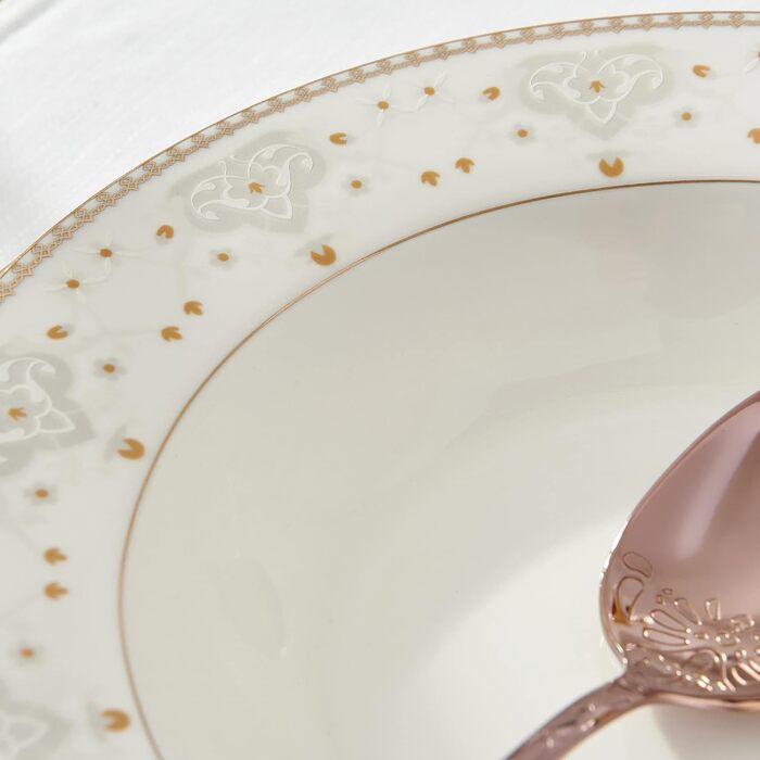 Столовий сервіз на 6 персон, 20 предметів, білий/сріблястий OSAKA MULTI CASA MEX