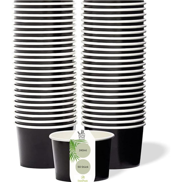 Набір паперові стаканчики для морозива 50 шт. 240 мл DeinPack