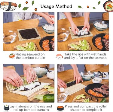 Килимок для суші 4 шт 24 x 24 см XIEJ