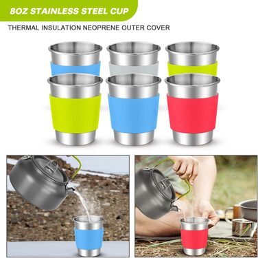 Набор посуды для кемпинга на 6 человек, нержавеющая сталь Odoland