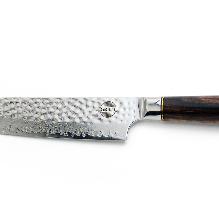Профессиональный нож из дамасской стали Santoku GRILLI