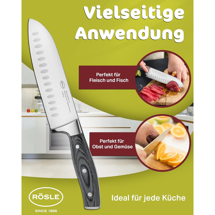 Ніж сантоку 17,5 см Wolfgrey Rosle