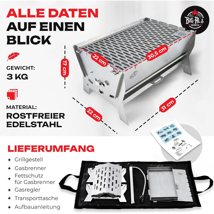 Складний гриль для барбекю BigAL's BBQ