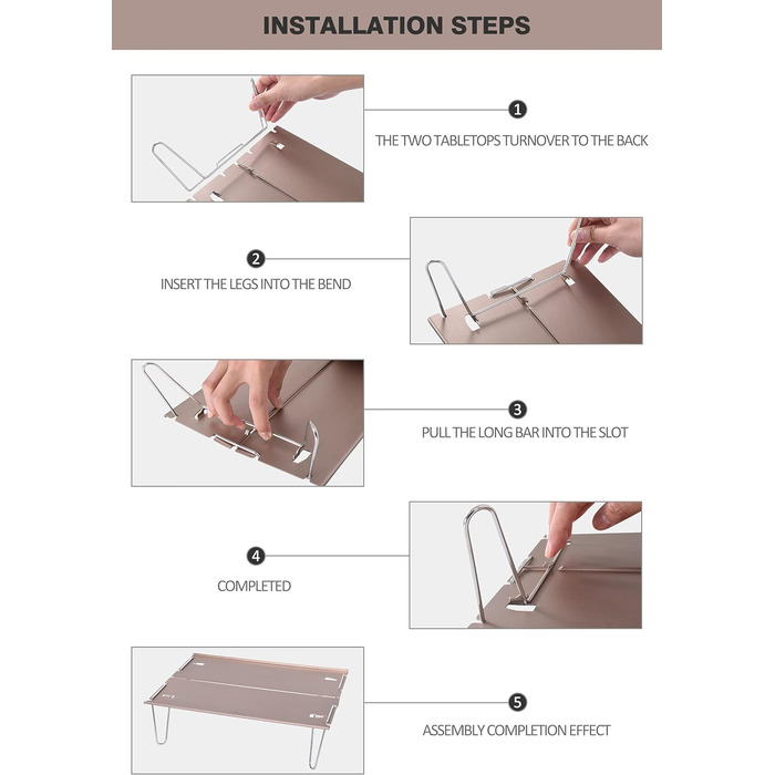 Складаний кемпінговий стіл з алюмінієвого сплаву, сірий Boundless Voyage