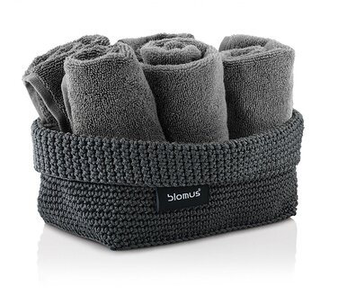 Корзинка для полотенец большая антрацит Tela Blomus