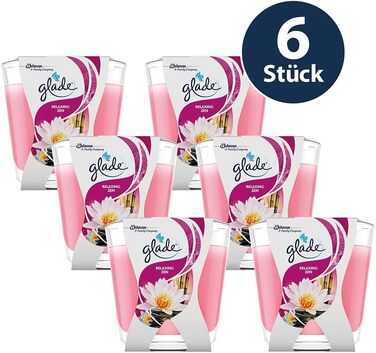 Ароматична свічка Glade (Brise) Dcor у склянці, Романтична ваніль, 6 шт. (6 x 70 г) (Розслаблюючий дзен)