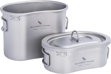 Титановий посуд для кемпінгу 300 та 600 мл iBasingo