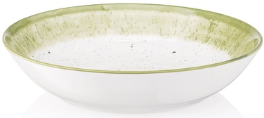Тарелка суповая Ardesto Siena, 20см, фарфор, бело-зеленый