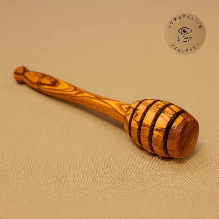 Ложка-веретено для меду дерев'яна 14 см Das Olivenholzbrett