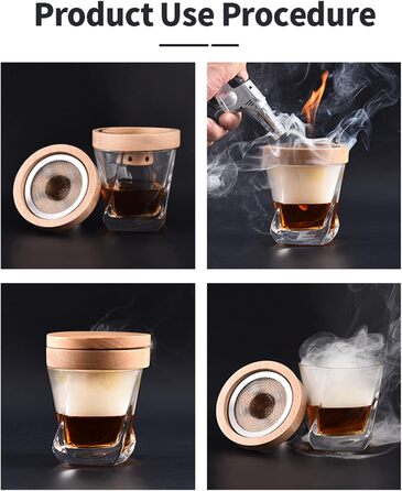 Набір для куріння коктейлів, набір для куріння віскі MKNZOME з 4 копченими коктейльними коптильнями, тирсою, подарунком на День батька, аксесуарами для коктейлів, для димних коктейлів, вина, напоїв, бурбону, кави, м&39яса (A01)