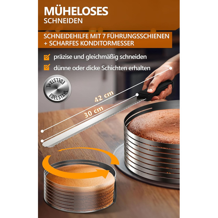 Набір для нарізки тортів з нержавіючої сталі, 3 предмети 4smile