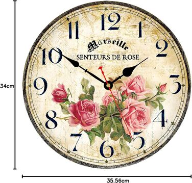 Настінний годинник безшумний, нецокаючий, на батарейках Toudorp