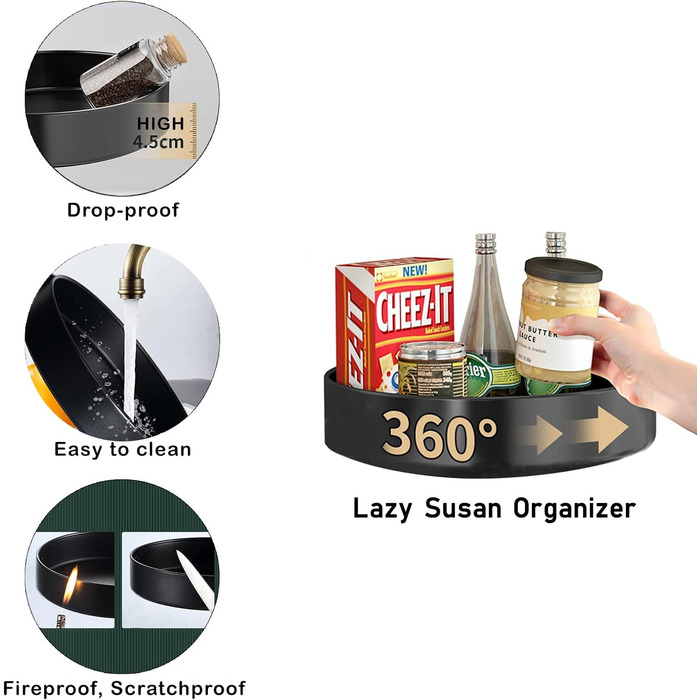 Органайзер обертовий 25,8х5,5 см, чорний XNTONG