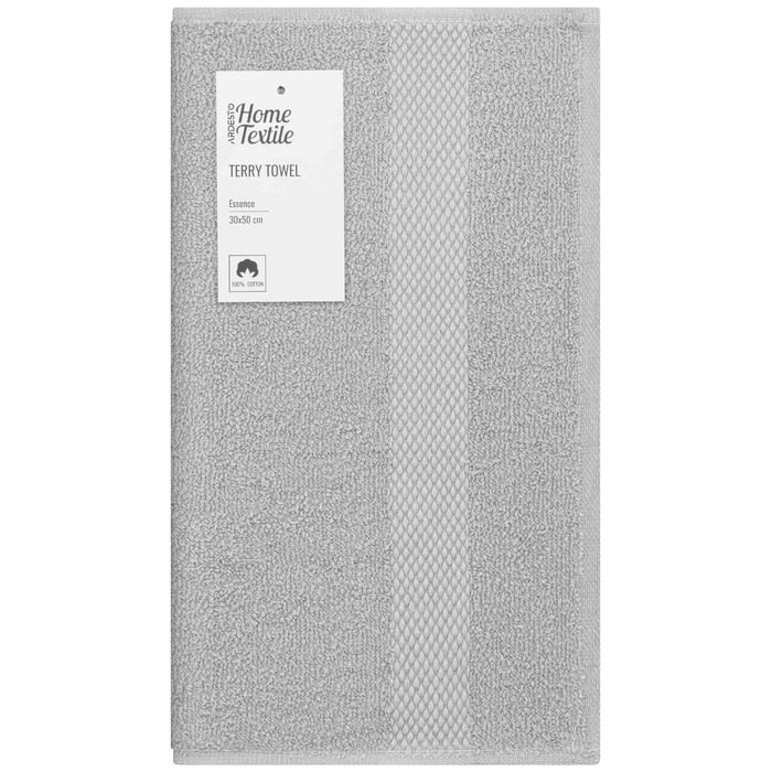 Рушник махровий Ardesto Essence 30х50см, 100% бавовна, сірий