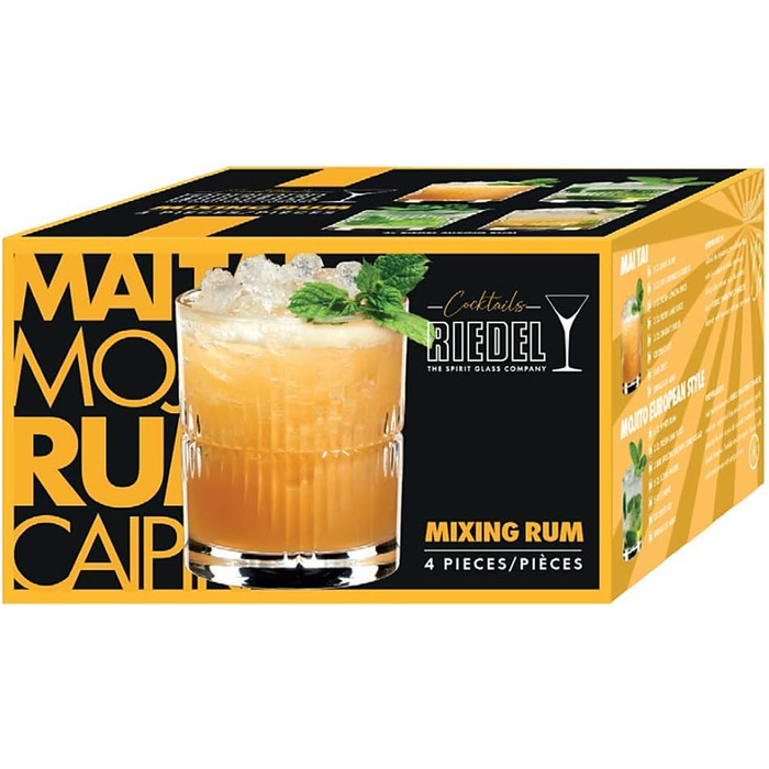 Набор бокалов для смешивания рома, 4 шт., прозрачный (набор из 4 шт. Черный), 5515/52S5