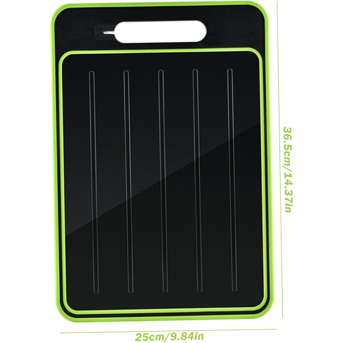 Дошка для розморожування та нарізання 36,5 х 25 см, чорний/зелений SMELEYOU