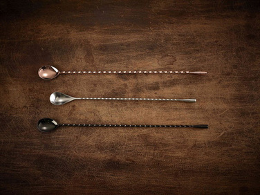 Барная ложка классическая, 35 см, черный металл, GenWare