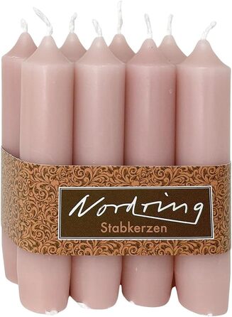 Набір з 8 конічних свічок 2,2 x 11 см, рожева мальва Nordring